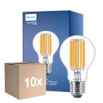 Flerpack 10x Philips MASTER LED Lampa Ultra Efficient E27 Päron Klar 7.3W 1535lm - 830 Varm Vit | Ersättare 100W
